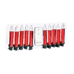 10 count LED Taper Candle Tree Clip with remote, Red