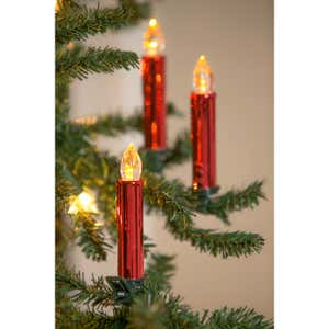 10 count LED Taper Candle Tree Clip with remote, Red