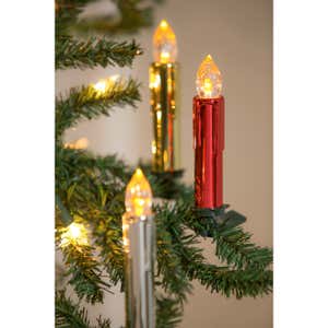 10 count LED Taper Candle Tree Clip with remote, Red