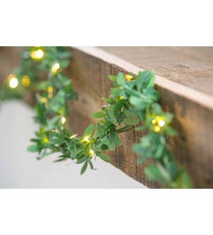 16' Green Leaf Rattan String Light with 50 LED Lights and Timer Function