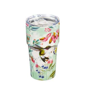 Double Wall Ceramic Companion Cup with Tritan Lid, 13 oz, Paradise Pond