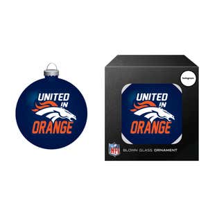 Denver Broncos Set of 6 Light Up Ball Christmas Ornaments