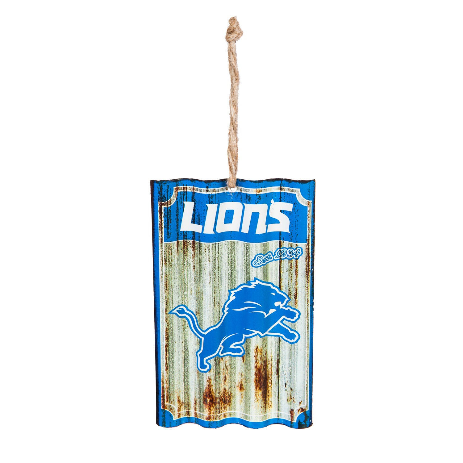 Detroit Lions Metal Corrugated Ornament