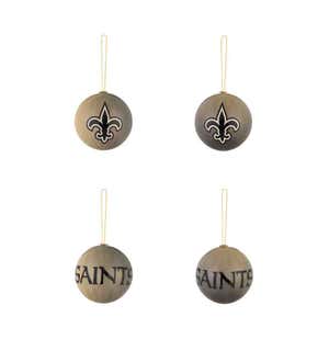 New Orleans Saints Set of 6 Light Up Ball Christmas Ornaments