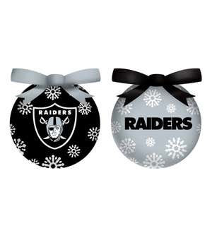 Oakland Raiders Set of 6 Light Up Ball Christmas Ornaments
