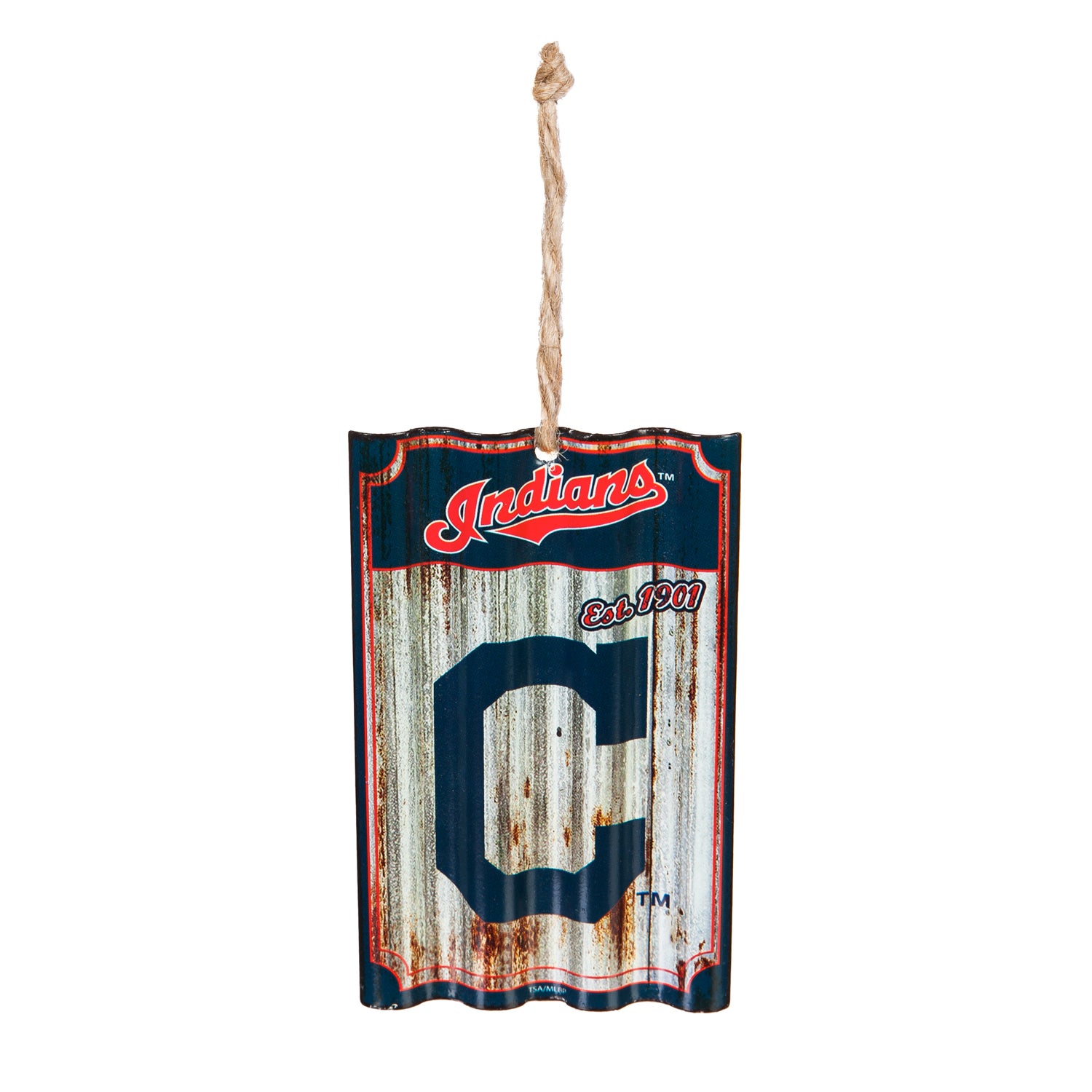 Cleveland Indians Corrugated Metal Ornament