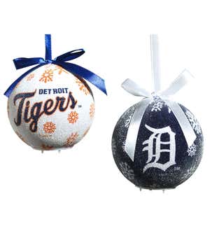 Detroit Tigers Set of 6 Light Up Ball Christmas Ornaments