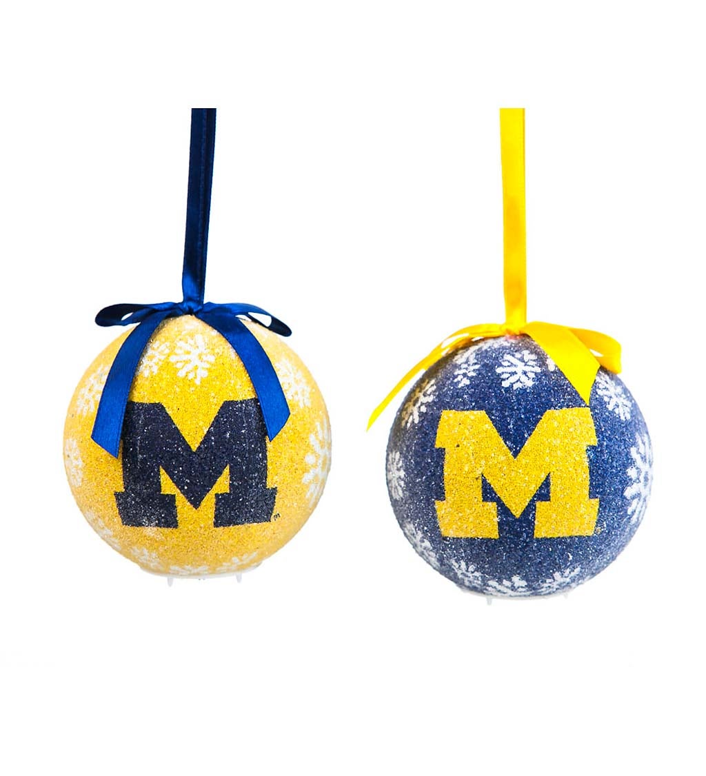 University Of Michigan Wolverines Set of 6 Light Up Ball Christmas Ornaments
