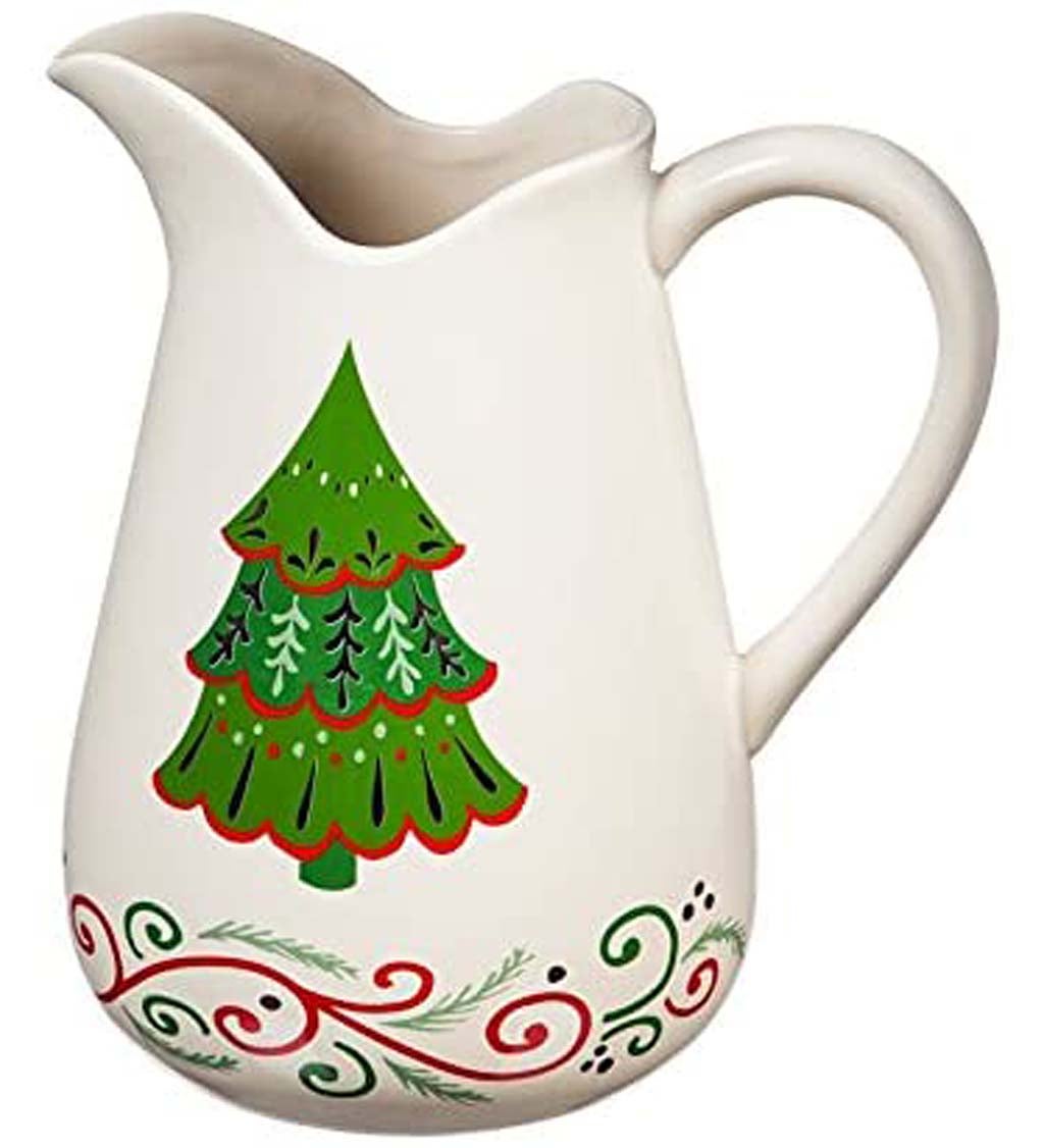 Christmas Traditions Ceramic Pitcher