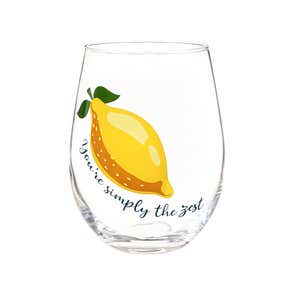 Stemless Wine Glass with box, 17 Oz, You're simply the Zest