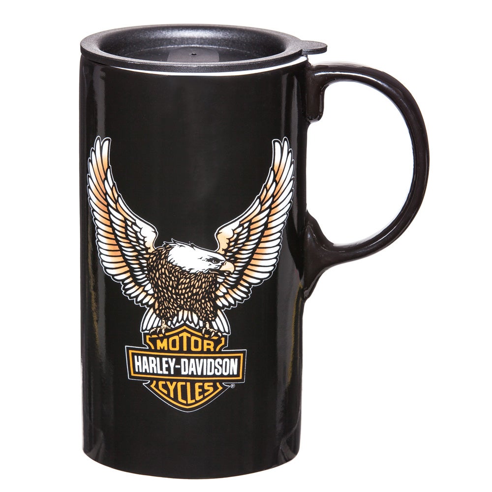 Harley Davidson Eagle Tall Travel Coffee Mug, 20 ounces