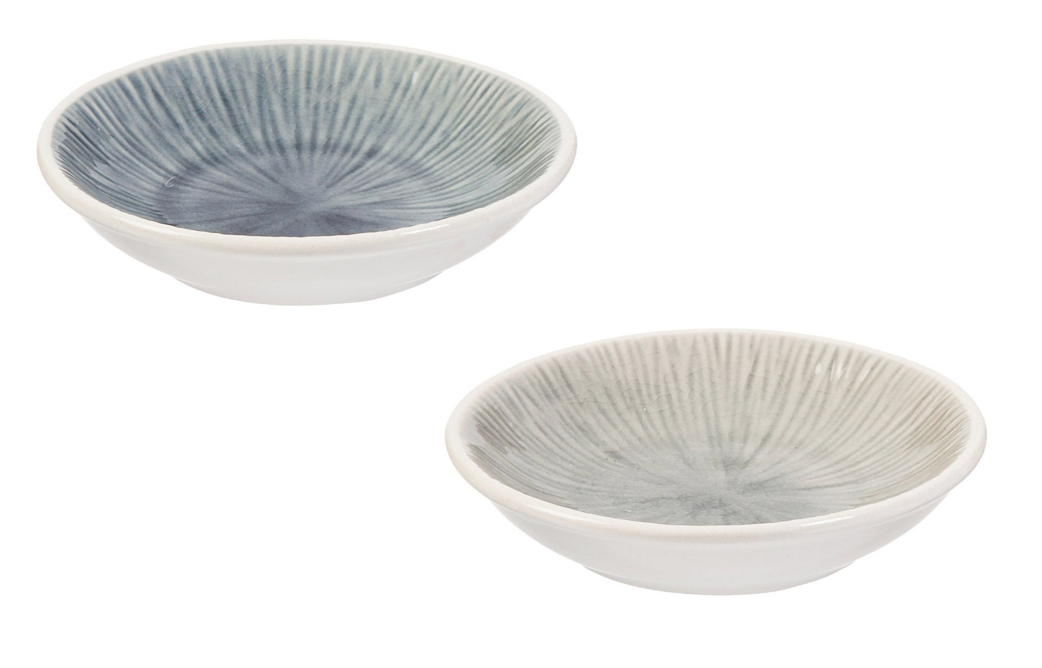 Serenity Ceramic Debossed Dishes, Set of 2