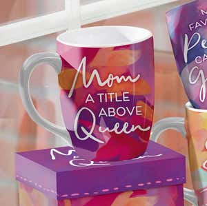 Mom A Title Above Queen, 14 oz. Ceramic Cup with Box
