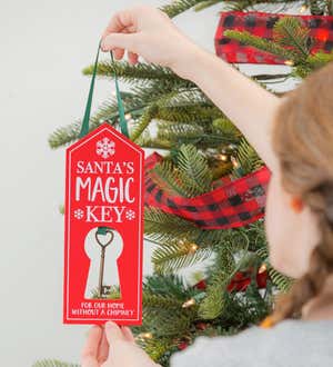 "Santa's Magic Key" Wood Door Hanger
