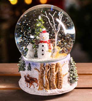 Musical Polyresin Water Globe with Snowman Icon