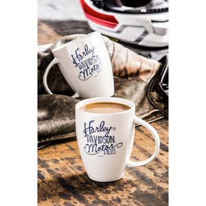 Harley Davidson White Bistro Lustre Cup