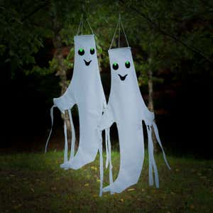 Smiling Ghost 3D Windsock, 43 Inches, Set of 2
