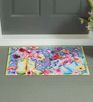 Floral Boots Embossed Floor Mat , 30" x 18"