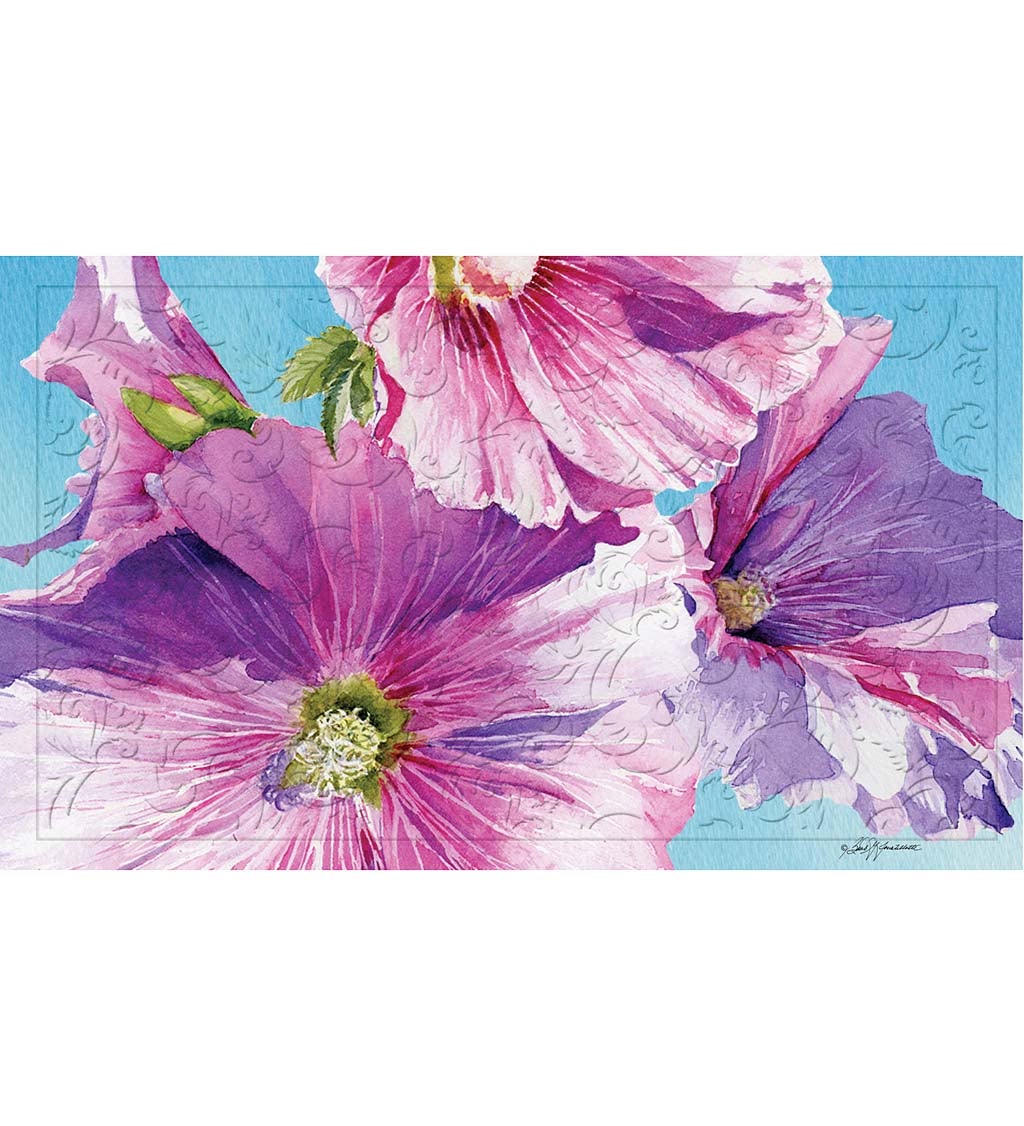 Hollyhocks Embossed Floor Mat