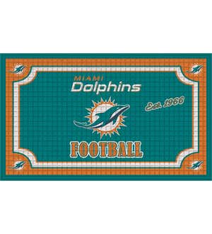 Miami Dolphins Embossed Door Mat, 30" x 18"