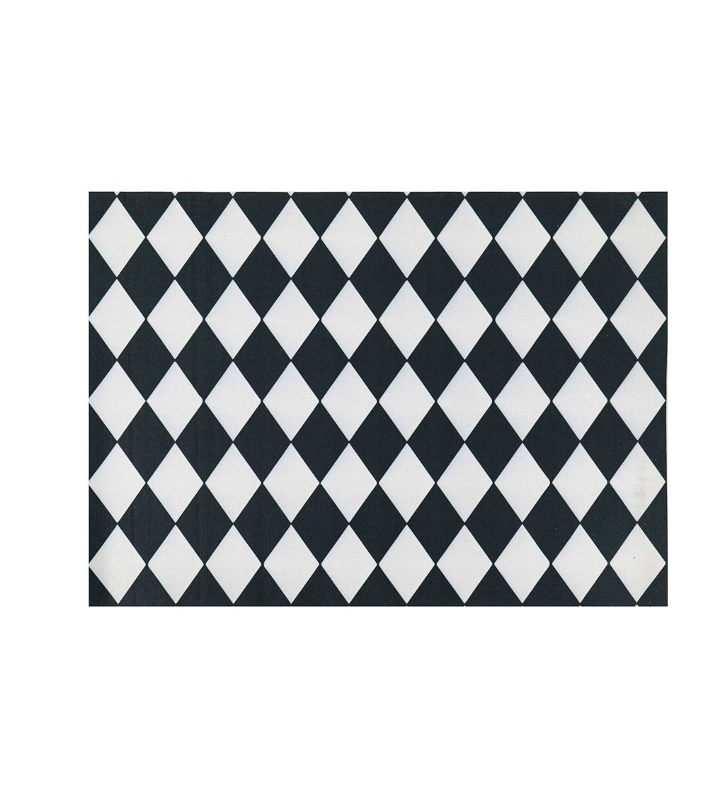 Diamond Black and White Decorative Layering Mat, 42" x 26.5"