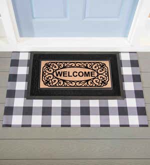 Black And White Buffalo Check Welcome Mat