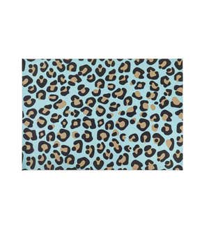 Blue Animal Print Decorative Layering Mat, 42" x 26.5"