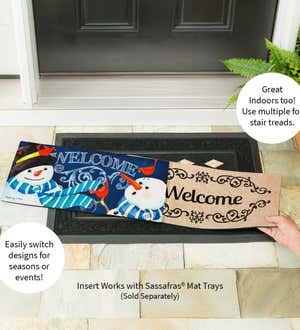 Welcome Snowman Sassafras Decorative Doormat Insert
