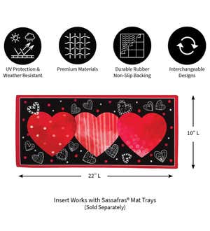 Valentine's Heart Trio Sassafras Switch Mat, 22" x 10"