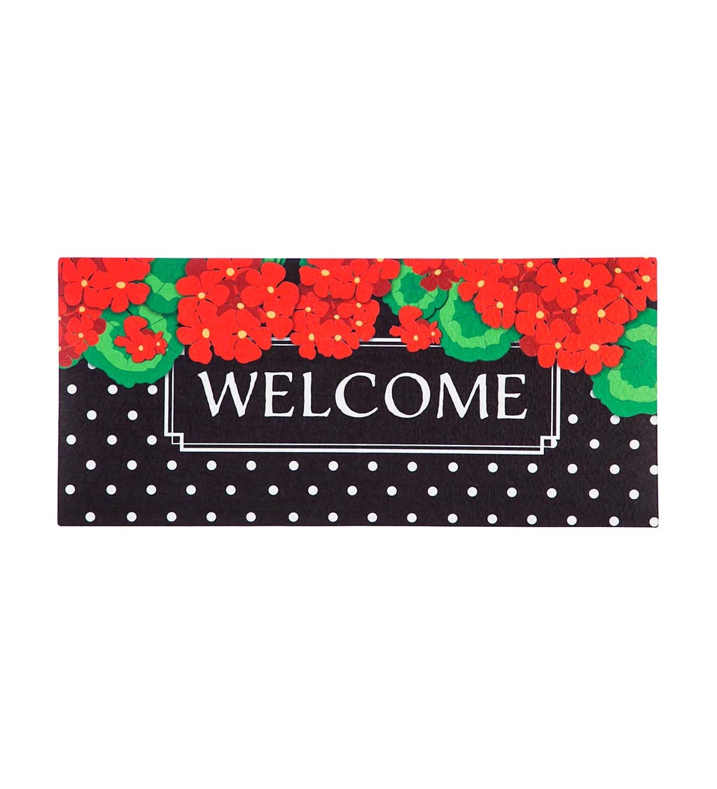 Geranium Polka Dot Welcome Sassafras Switch Mat