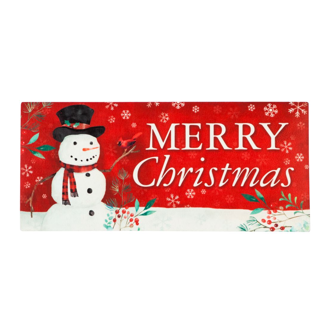 Christmas Heritage Snowman Sassafras Switch Mat, 22" x 10"