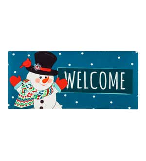 Snowman Welcome Sassafras Switch Mat, 22" x 10"