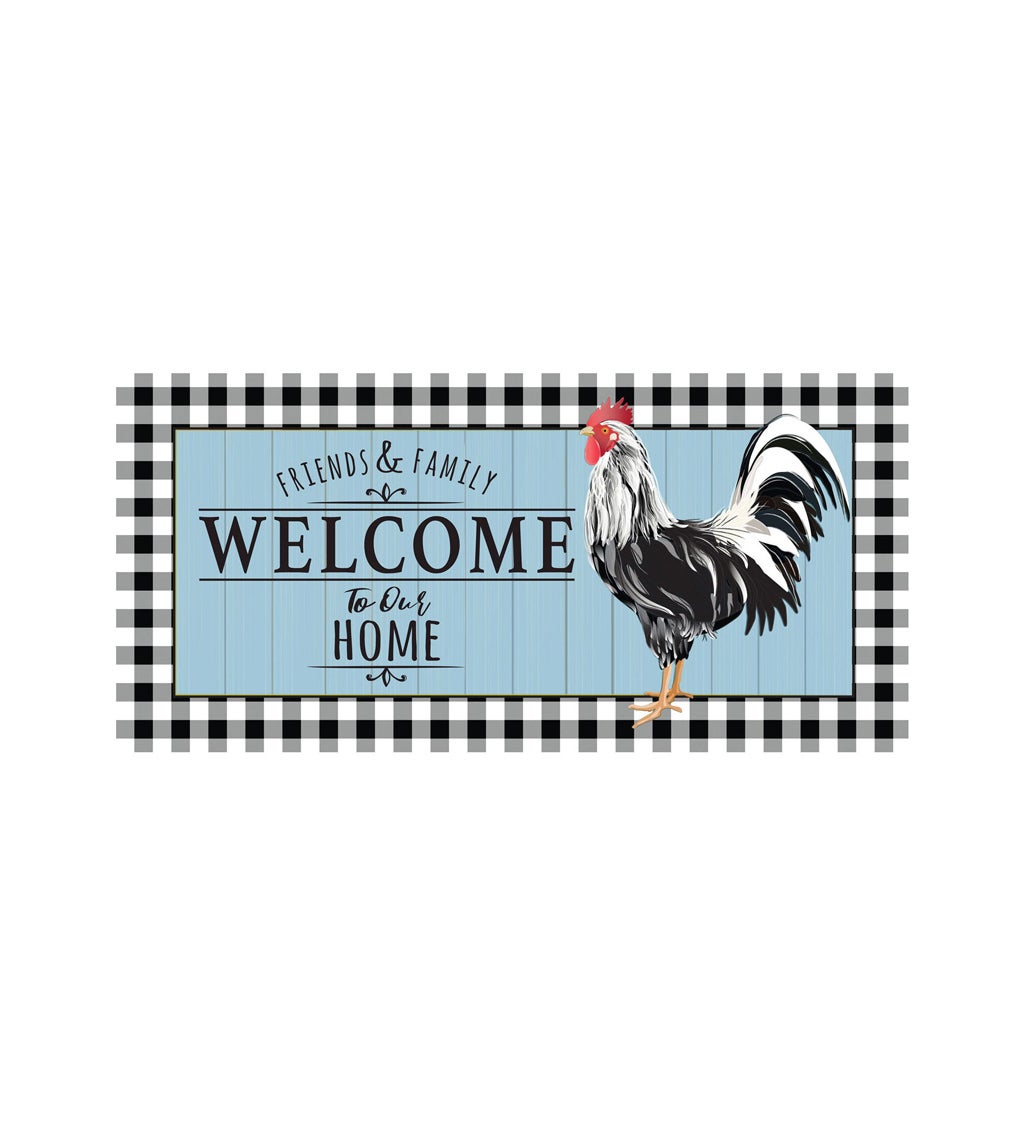Black and White Rooster Sassafras Switch Mat