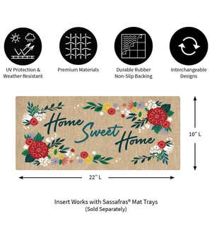 Home Sweet Home Burlap Sassafras Switch Mat, 22" x 10"