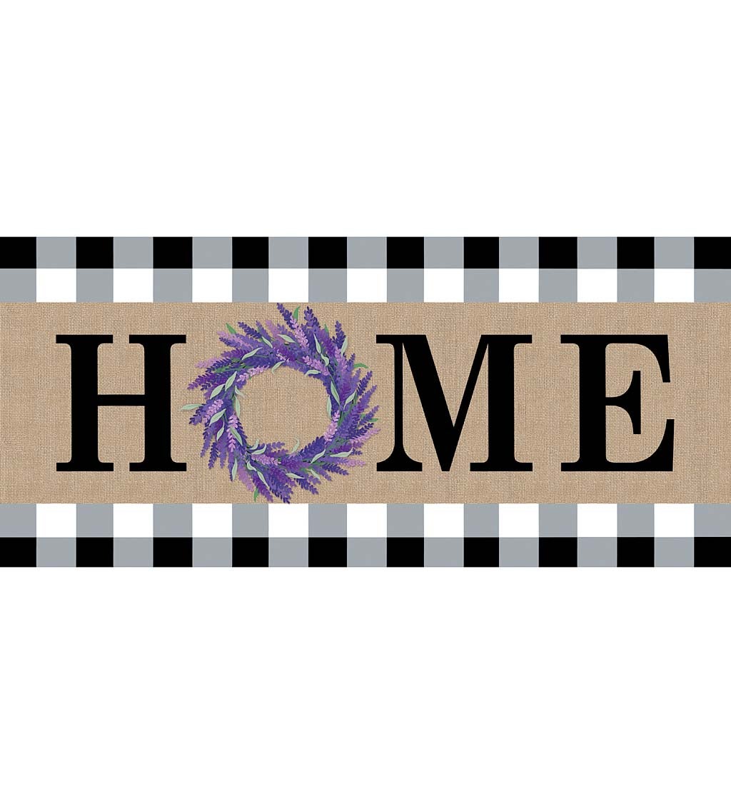 HOME Lavender Wreath Burlap Sassafras Switch Mat, 22" x 10"