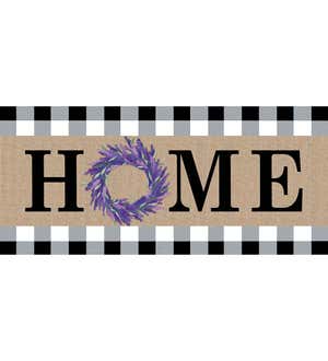 HOME Lavender Wreath Burlap Sassafras Switch Mat, 22" x 10"
