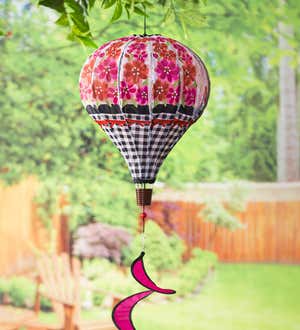 Buffalo Check Flower Pot Burlap Balloon Spinner