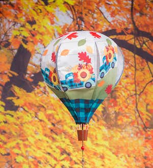 Fall Plaid Truck Animated Burlap Balloon Spinner