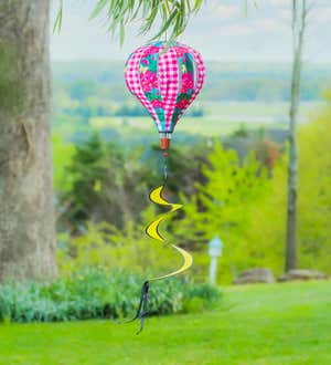 Spring Geraniums Burlap Balloon Spinner