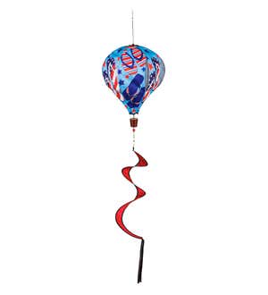Patriotic Flip Flops Burlap Balloon Spinner
