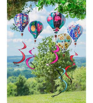 Flamingo Stripes and Flowers Balloon Spinner