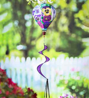 Pansy Garden Burlap Balloon Spinner