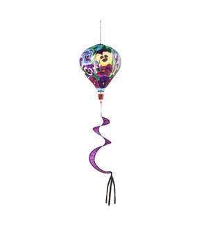 Pansy Garden Burlap Balloon Spinner