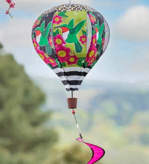 Spring Hummingbird Burlap Balloon Spinner