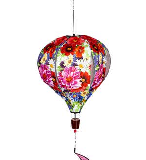 Divided Floral Burlap Balloon Spinner