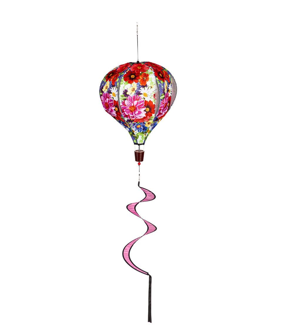 Divided Floral Burlap Balloon Spinner