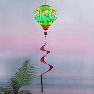 Welcome Summer Truck Solar Lit Burlap Balloon Spinner