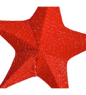 Small Red Lighted Fabric Star