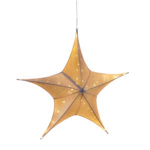 Large White Lighted Fabric Star