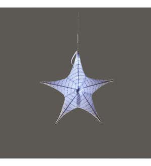 Small White Lighted Fabric Star